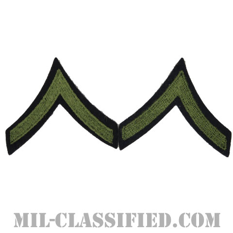 一等兵（Private First Class (PFC)）[ウール・フェルト生地刺繍タイプ/階級章（1942-1948）/パッチ/ペア（2枚1組）]画像