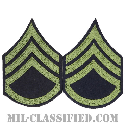二等軍曹（Staff Sergeant (SSG)）[ウール・フェルト生地刺繍タイプ/階級章（1942-1948）/パッチ/ペア（2枚1組）]の画像