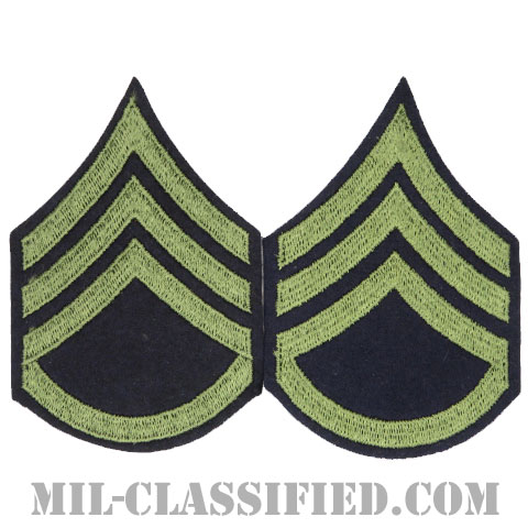 二等軍曹（Staff Sergeant (SSG)）[ウール・フェルト生地刺繍タイプ/階級章（1942-1948）/パッチ/ペア（2枚1組）]画像