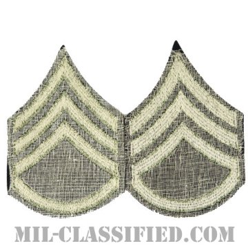 二等軍曹（Staff Sergeant (SSG)）[ウール・フェルト生地刺繍タイプ/階級章（1942-1948）/パッチ/ペア（2枚1組）]画像