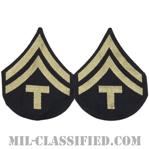 技術軍曹 (T/5)（Technician 5th Grade）[機械織りタイプ/階級章（1942-1948）/パッチ/ペア（2枚1組）]の画像