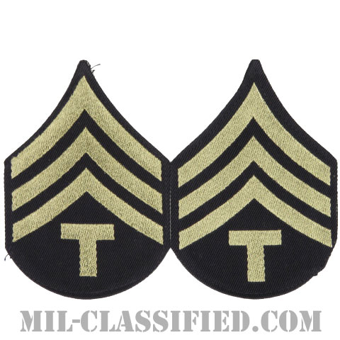 技術軍曹 (T/4)（Technician 4th Grade）[機械織りタイプ/階級章（1942-1948）/パッチ/ペア（2枚1組）]の画像