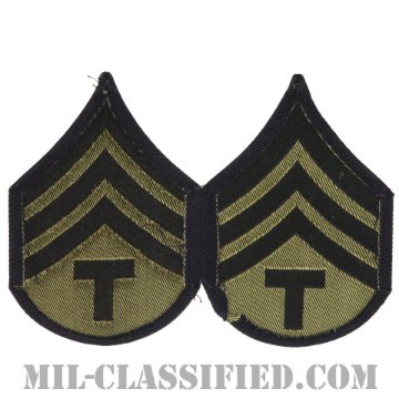 技術軍曹 (T/4)（Technician 4th Grade）[機械織りタイプ/階級章（1942-1948）/パッチ/ペア（2枚1組）]画像
