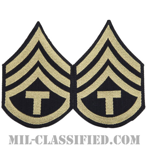 技術軍曹 (T/3)（Technician 3rd Grade）[機械織りタイプ/階級章（1942-1948）/パッチ/ペア（2枚1組）]の画像