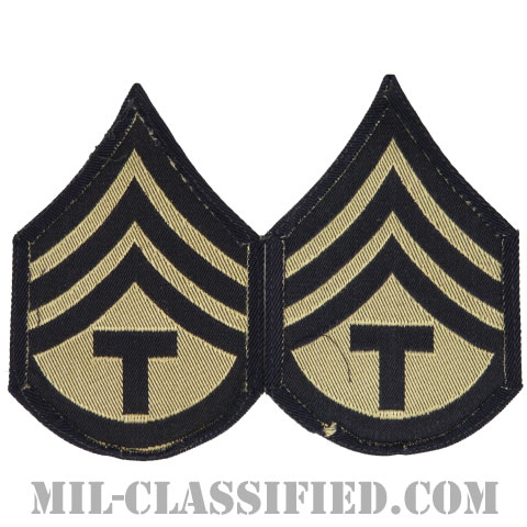 技術軍曹 (T/3)（Technician 3rd Grade）[機械織りタイプ/階級章（1942-1948）/パッチ/ペア（2枚1組）]画像