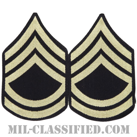 技術軍曹 (T/SGT)（Technical Sergeant 2nd Grade）[機械織りタイプ/階級章（1942-1948）/パッチ/ペア（2枚1組）]の画像