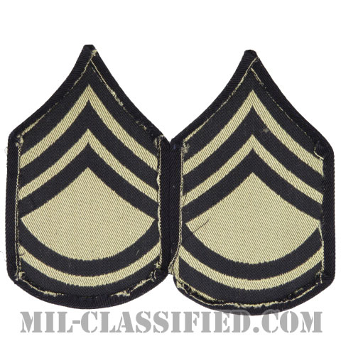 技術軍曹 (T/SGT)（Technical Sergeant 2nd Grade）[機械織りタイプ/階級章（1942-1948）/パッチ/ペア（2枚1組）]画像