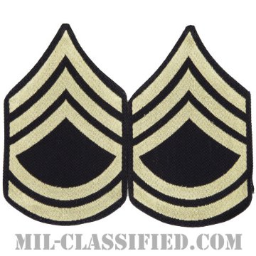 技術軍曹 (T/SGT)（Technical Sergeant 2nd Grade）[機械織りタイプ/階級章（1942-1948）/パッチ/ペア（2枚1組）]画像