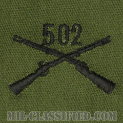 第502歩兵連隊章（502nd Infantry Regiment）[サブデュード/兵科章/パッチ/ペア（2枚1組）]の画像