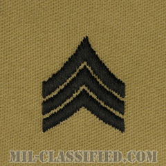 軍曹（Sergeant (SGT)）[デザート/階級章/パッチ/ペア（2枚1組）]の画像