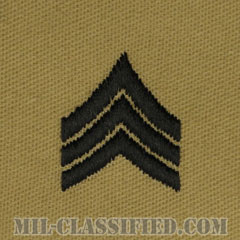 軍曹（Sergeant (SGT)）[デザート/階級章/パッチ/ペア（2枚1組）]画像