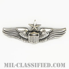 航空機操縦士章 (シニア・パイロット)（Air Force Senior Pilot Badge）[カラー/燻し銀/ピンバック/バッジ/レプリカ]の画像