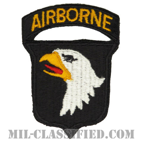 第101空挺師団（101st Airborne Division）[カラー/カットエッジ/パッチ/エアボーンタブ付ワンピースタイプ]の画像