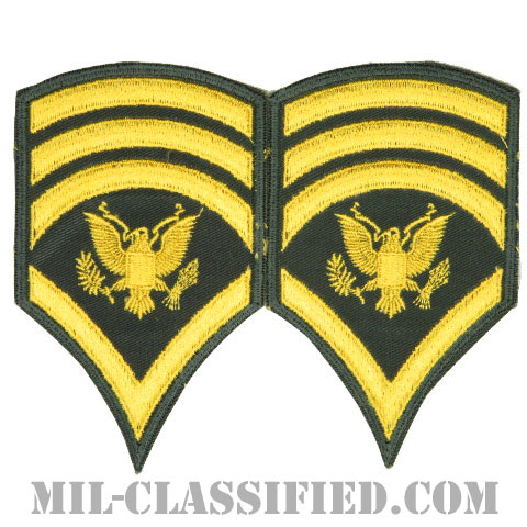 特技兵 (SP8)（Specialist 8(SP8)）[カラー（グリーン）/男性用/カットエッジ/階級章（1959-1965）/パッチ/ペア（2枚1組）]画像