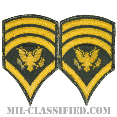 特技兵 (SP8)（Specialist 8(SP8)）[カラー（グリーン）/男性用/カットエッジ/階級章（1959-1965）/パッチ/ペア（2枚1組）]画像