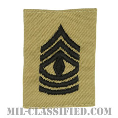 先任曹長（First Sergeant (1SG)）[デザート/ゴアテックスパーカー用スライドオン階級章]の画像
