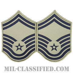 上級曹長（Senior Master Sergeant）[ABU/メロウエッジ/空軍階級章/Large（男性用）/パッチ/ペア（2枚1組）]画像