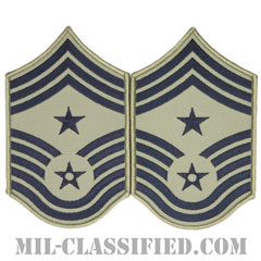 部隊先任最上級曹長（Command Chief Master Sergeant）[ABU/メロウエッジ/空軍階級章/Large（男性用）/パッチ/ペア（2枚1組）]画像