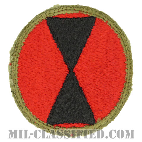 第7歩兵師団（7th Infantry Division）[カラー/カットエッジ/パッチ/中古1点物]の画像
