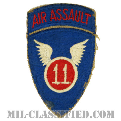 第11空中突撃師団（11th Air Assault Division）[カラー/カットエッジ/パッチ/エアアサルトタブ付ワンピースタイプ/中古1点物]画像