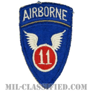 第11空挺師団（11th Airborne Division）[カラー/カットエッジ/パッチ/エアボーンタブ付ワンピースタイプ/中古1点物]画像