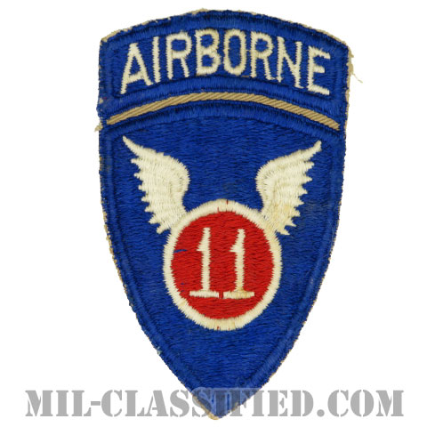 第11空挺師団（11th Airborne Division）[カラー/カットエッジ/パッチ/エアボーンタブ付ワンピースタイプ/中古1点物]の画像