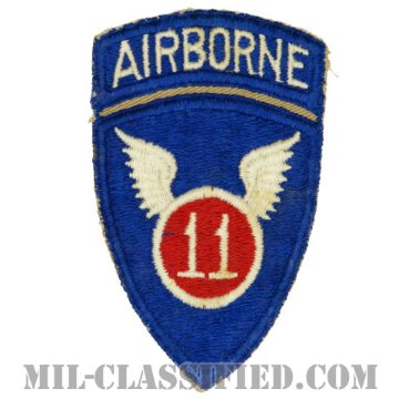 第11空挺師団（11th Airborne Division）[カラー/カットエッジ/パッチ/エアボーンタブ付ワンピースタイプ/中古1点物]画像