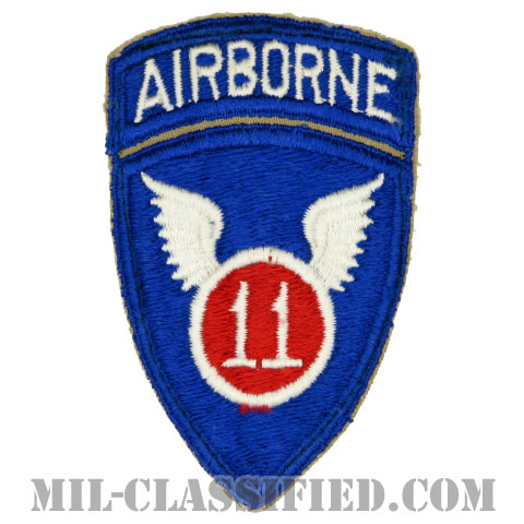 第11空挺師団（11th Airborne Division）[カラー/カットエッジ/パッチ/エアボーンタブ付ワンピースタイプ/中古1点物]の画像
