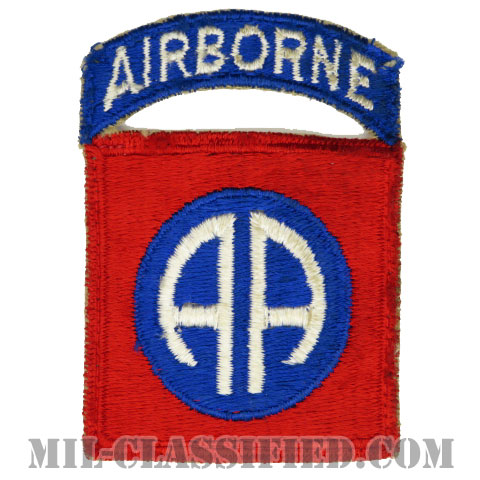 第82空挺師団（82nd Airborne Division）[カラー/カットエッジ/パッチ/エアボーンタブ付ワンピースタイプ/中古1点物]の画像