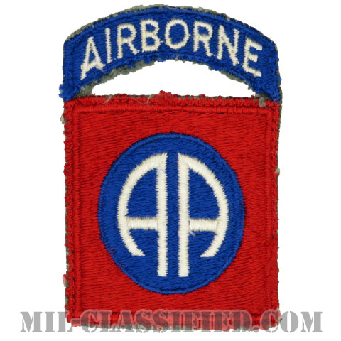 第82空挺師団（82nd Airborne Division）[カラー/カットエッジ/パッチ/エアボーンタブ付ワンピースタイプ/中古1点物]の画像