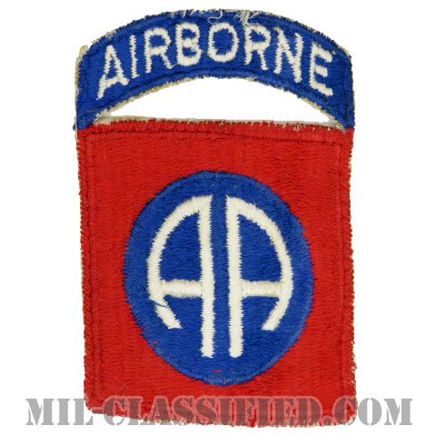 第82空挺師団（82nd Airborne Division）[カラー/カットエッジ/パッチ/エアボーンタブ付ワンピースタイプ/中古1点物]画像