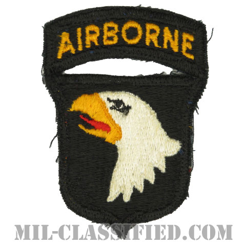第101空挺師団（101st Airborne Division）[カラー/カットエッジ/パッチ/エアボーンタブ付ワンピースタイプ/中古1点物]画像