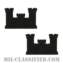 工兵科章（Corps of Engineers）[サブデュード（ブラックメタル）/兵科章/バッジ/ペア（2個1組）]の画像