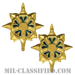 情報科章（Military Intelligence Corps Branch Insignia）[カラー/兵科章（将校用）/バッジ/ペア（2個1組）]の画像