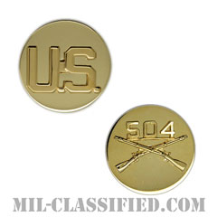第504歩兵連隊歩兵科章（504th Infantry Regiment and U.S. Letters）[カラー/兵科章U.S.章セット（下士官用）/バッジ/ペア（2個1組）]の画像