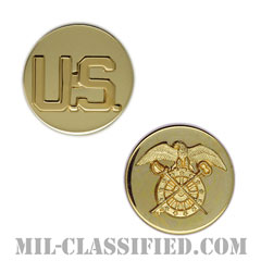 需品科章（Quartermaster Corps Branch and U.S. Letters）[カラー/兵科章U.S.章セット（下士官用）/バッジ/ペア（2個1組）]の画像