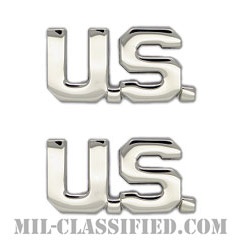 U.S.章（U.S. Letters Insignia）[カラー/将校用U.S.章/バッジ/ペア（2個1組）]の画像