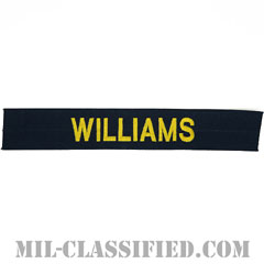 WILLIAMS [カバーオール用/ゴールド刺繍/海軍ネームテープ/生地テープパッチ]画像