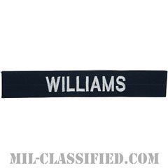 WILLIAMS [カバーオール用/シルバー刺繍/海軍ネームテープ/生地テープパッチ]画像
