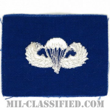 空挺章 (ベーシック)（Parachutist Badge, Basic）[カラー/空軍ブルー生地/パッチ]画像