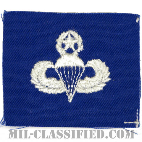 空挺章 (マスター)（Parachutist Badge, Master）[カラー/空軍ブルー生地/パッチ]の画像