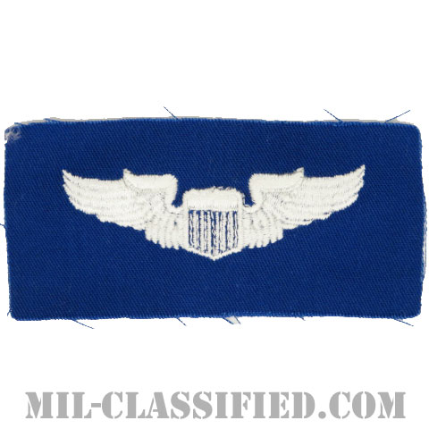 航空機操縦士章 (パイロット)（Air Force Pilot Badge）[カラー/空軍ブルー生地/パッチ]の画像