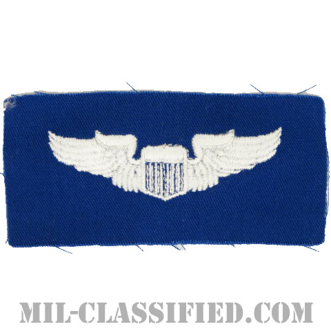 航空機操縦士章 (パイロット)（Air Force Pilot Badge）[カラー/空軍ブルー生地/パッチ]画像