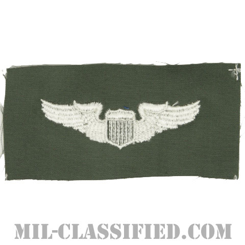 航空機操縦士章 (パイロット)（Air Force Pilot Badge）[カラー/空軍セージグリーン生地/パッチ]の画像