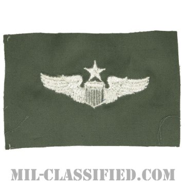 航空機操縦士章 (シニア・パイロット)（Air Force Senior Pilot Badge）[カラー/空軍セージグリーン生地/パッチ]画像