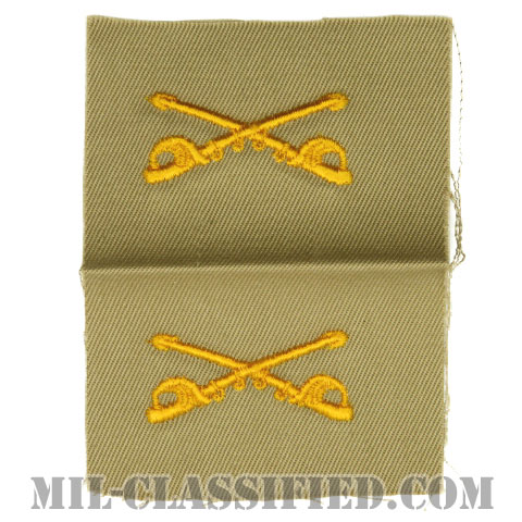 騎兵科章（Cavalry Branch Insignia）[カラー/カーキ生地/兵科章/ペア（2枚1組）]の画像
