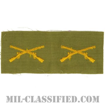 歩兵科章（Infantry Branch Insignia）[カラー/カーキ生地/兵科章/ペア（2枚1組）]画像