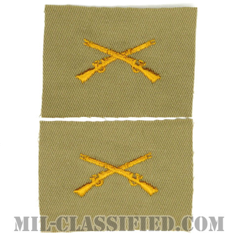 歩兵科章（Infantry Branch Insignia）[カラー/カーキ生地/兵科章/ペア（2枚1組）]の画像