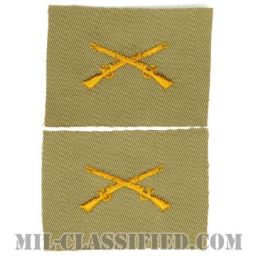 歩兵科章（Infantry Branch Insignia）[カラー/カーキ生地/兵科章/ペア（2枚1組）]画像