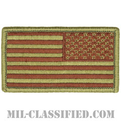 星条旗 OCP ブラウン刺繍（リバース）（USA Flag (Reversed)）[ベルクロ付パッチ]の画像